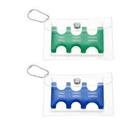 PATIKIL Japanese Coin Holder, 2 Pcs Portable JPY Coin Organiser Dispenser Hard Case Storage 6 Slots with PVC Pack for Japanese Yen Home Office Collection, Blue/Green