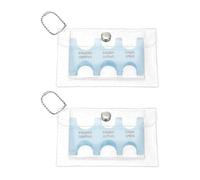 PATIKIL Japanese Coin Holder, 2 Pcs Portable JPY Coin Organiser Dispenser Hard Case Storage 6 Slots with Glitter PVC Pack for Japanese Yen Home Office Collection, Light Blue