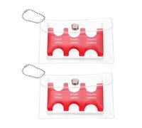 PATIKIL Japanese Coin Holder, 2 Pcs Portable JPY Coin Organiser Dispenser Hard Case Storage 6 Slots with PVC Pack for Japanese Yen Home Office Collection, Red