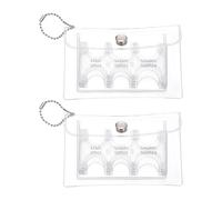 PATIKIL Japanese Coin Holder, 2 Pcs Portable JPY Coin Organiser Dispenser Hard Case Storage 6 Slots with PVC Pack for Japanese Yen Home Office Collection, Clear
