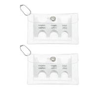 PATIKIL Japanese Coin Holder, 2 Pcs Portable JPY Coin Organiser Dispenser Hard Case Storage 6 Slots with Glitter PVC Pack for Japanese Yen Home Office Collection, White