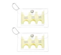 PATIKIL Japanese Coin Holder, 2 Pcs Portable JPY Coin Organiser Dispenser Hard Case Storage 6 Slots with PVC Pack for Japanese Yen Home Office Collection, Yellow