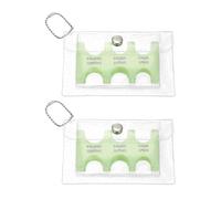 PATIKIL Japanese Coin Holder, 2 Pcs Portable JPY Coin Organiser Dispenser Hard Case Storage 6 Slots with Glitter PVC Pack for Japanese Yen Home Office Collection, Light Green