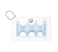 PATIKIL Japanese Coin Holder, Portable JPY Coin Organiser Dispenser Hard Case Storage 6 Slots with Glitter PVC Pack for Japanese Yen Home Office Collection, Light Blue