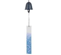 PATIKIL Japanese Wind Chime, Temple Bells Retro Outdoor Hanging Metal Iron Wind Chime for Outside Garden, Rippled, Blue