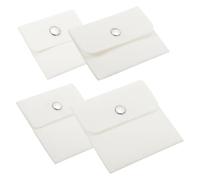 PATIKIL Jewelry Pouch Set, 4 Sizes Velvet Pouches Snap Button Portable Storage Bag for Earrings Bracelets Necklaces Rings Watch, White