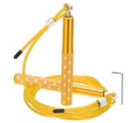 PATIKIL Jump Rope for Fitness, Speed Skipping Rope Adjustable Jumping Rope Ball Bearing Swivel Aluminium Alloy Handle with Wrench for Aerobic Exercise, Yellow