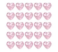 PATIKIL K9 Crystal Heart Beads 1 Holes Pendants, 30 Pack 14mm Chandelier Prisms Parts Ornaments Hanging Beads for DIY Arts Crafts Decoration, Pink