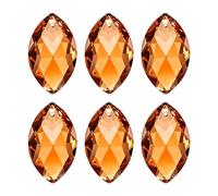 PATIKIL K9 Crystal Pendants Oval Beads, 6 Pack 38mm Chandelier Prisms Parts Hanging Beads DIY Lamp for Arts Crafts Decoration, Dark Amber