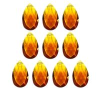 PATIKIL K9 Crystal Pendants Teardrop Beads, 10 Pack 38mm Chandelier Prisms DIY Amber