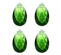 PATIKIL K9 Crystal Pendants Teardrop Beads, 4 Pack 38mm Chandelier Prisms Parts Hanging Beads DIY Lamp for Arts Crafts Decoration, Green