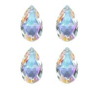 PATIKIL K9 Crystal Pendants Teardrop Beads, 4 Pack 38mm Chandelier Prisms Parts Hanging Beads DIY Lamp for Arts Crafts Decoration, Electroplating Purple