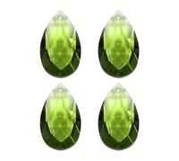 PATIKIL K9 Crystal Pendants Teardrop Beads, 4 Pack 38mm Chandelier Prisms Parts Hanging Beads DIY Lamp for Crafts Decoration, Green