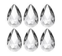 PATIKIL K9 Crystal Teardrop Pendants Oval Beads, 6 Pack 38mm Chandelier Prisms Parts Hanging Beads DIY Lamp for Arts Crafts Decoration, Clear