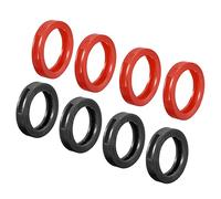 PATIKIL Key Cap Cover Rings, 10Pcs 28mm Keys Identifier Coding Tags Silicone Sleeve for Office House Apartment Black Red