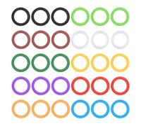 PATIKIL Key Cap Cover Rings, 30Pcs 22mm Keys Identifier Coding Tags PVC Sleeve for Office House Apartment 6 Color
