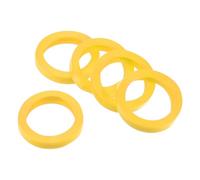 PATIKIL Key Cap Tags, 40Pcs Plastic Key Cap Cover Rings Keys Identifier Coding Ring Label ID Sleeve for Office House Apartment, Yellow (0.87" / 22mm ID)