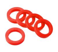 PATIKIL Key Cap Tags, 40Pcs Plastic Key Cap Cover Rings Keys Identifier Coding Ring Label ID Sleeve for Office House Apartment, Red (0.67" / 17mm ID)