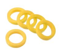 PATIKIL Key Cap Tags, 40Pcs Plastic Key Cap Cover Rings Keys Identifier Coding Ring Label ID Sleeve for Office House Apartment, Yellow (0.67" / 17mm ID)