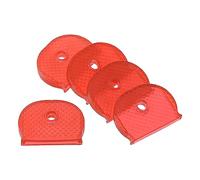 PATIKIL Key Caps Covers, 15 Pack Keys Identifiers Covers Coding Tags Marker Semicircle Silicone Sleeve for Office House Apartment, Red