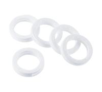 PATIKIL Key Caps Covers Rings, 5 Pack 0.9" Keys Identifiers Covers Coding Tags Marker Round Silicone Sleeve for Office House Apartment, White
