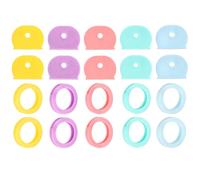 PATIKIL Key Caps Set, 40 Pcs Key Cap Tags Identifiers Cover Rings Silicone Key Head Protectors Key Tags Key Accessories, 5 Colors