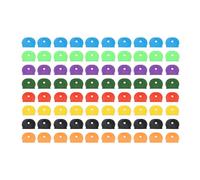 PATIKIL Key Caps Set, 80 Pcs Tags and Identifiers Covers Key Head Protectors Key Tags with Labels Key Accessories Vintage Office Plastic Rubber, 8 Color