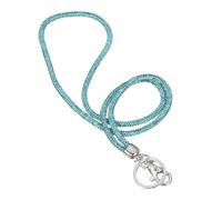 PATIKIL Key Lanyard for Women, 8 Inch Cute Rhinestone Keychain Sparkle Key Ring Bling Strap Neck Lanyard for Car ID Card Purse Wallet Bag, Blue