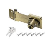 PATIKIL Keyed Hasp Locks, 2.5 Inch Twist Knob Locking Hasp Lock Metal Safety Hasp Latches for Cabinet Small Door, Keyed Different, Bronze