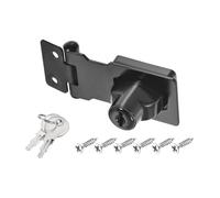 PATIKIL Keyed Hasp Locks, 2.5 Inch Twist Knob Locking Hasp Lock Metal Safety Hasp Latches for Cabinet Small Door, Keyed Different, Black