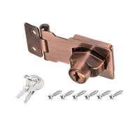 PATIKIL Keyed Hasp Locks, 2.5 Inch Twist Knob Locking Hasp Lock Metal Safety Hasp Latches for Cabinet Small Door, Keyed Different, Copper