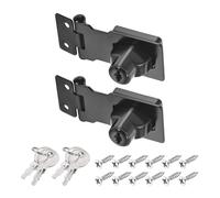 PATIKIL Keyed Hasp Locks, 2 Pack 2.5 Inch Twist Knob Locking Hasp Lock Metal Safety Hasp Latches for Cabinet Small Door, Keyed Alike, Black