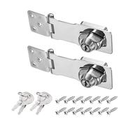 PATIKIL Keyed Hasp Locks, 2 Pack 4 Inch Twist Knob Locking Hasp Lock Metal Safety Hasp Latches for Cabinet Small Door, Keyed Different, Silver