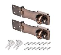 PATIKIL Keyed Hasp Locks, 2 Pack 4 Inch Twist Knob Locking Hasp Zinc Alloy Safety Hasp Latches with Keys Keyed Alike for Cabinet Small Door, Copper