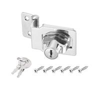 PATIKIL Keyed Hasp Locks Angle 90°, 2.5 Inch Twist Knob Locking Hasp Lock Metal Safety Hasp Latches for Cabinet Small Door, Keyed Different, Silver