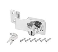PATIKIL Keyed Hasp Locks Angle 90°, 3 Inch Twist Knob Locking Hasp Lock Metal Safety Hasp Latches for Cabinet Small Door, Keyed Different, Silver