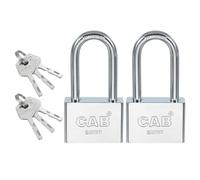 PATIKIL Keyed Padlock 58mm (2-1/4"), 2 Pcs Keyed Different Locks Stainless Steel Pin Tumbler Padlocks Long Shackle with Keys for Indoor Outdoor Doors, Silver