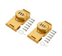 PATIKIL Keyless Cabinet Combination Lock 3", 2Pcs Zinc Alloy 3-Digit Password Twist Knob Hasp Lock for Cabinets Closet Drawer Kitchen Cupboard Outdoor, Gold