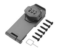 PATIKIL Keyless Cabinet Combination Lock 4", Zinc Alloy 3-Digit Password Twist Knob Hasp Lock for Cabinets Closet Drawer Kitchen Cupboard Outdoor, Gray