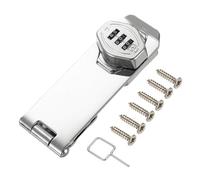 PATIKIL Keyless Cabinet Combination Lock 5", Zinc Alloy 3-Digit Password Twist Knob Hasp Lock for Cabinets Closet Drawer Kitchen Cupboard Outdoor, Silver