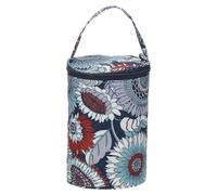 PATIKIL Knitting Bag for Yarn Storage, Small Size Crochet Organizer Strap Case Holder with Pocket for Crocheting Supplies Needles Hooks, Blue White