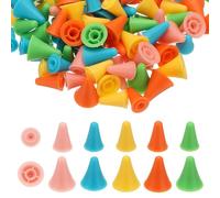 PATIKIL Knitting Needle Point Protectors, 100Pcs Needle Tip Stoppers Covers Caps Stitch Stopper for Crochet Quilting Sewing DIY Crafts, Multicolored