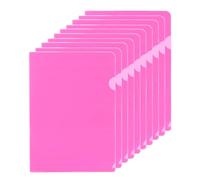 PATIKIL L Type Folders 10 Pack A5 Plastic File Project Pockets Clear Paper Document Jacket Sleeves for Office, Pink