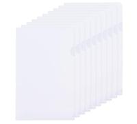 PATIKIL L Type Folders 30 Pack A5 Plastic File Project Pockets Clear Paper Document Jacket Sleeves for Office, White