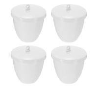 PATIKIL Lab Porcelain Crucible with Lid 100ml Capacity for Laboratory Classroom to Heat Chemical Compounds, 15 Pcs, White, 4 Pcs