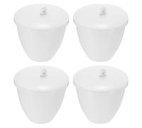 PATIKIL Lab Porcelain Crucible with Lid 300ml Capacity for Laboratory Classroom to Heat Chemical Compounds, 15 Pcs, White, 4 Pcs