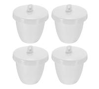 PATIKIL Lab Porcelain Crucible with Lid 30ml Capacity for Laboratory Classroom to Heat Chemical Compounds, 15 Pcs, White, 4 Pcs
