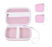 PATIKIL Label Maker Case for D30 D35 M02 Label Maker Machine, 2 Pcs EVA Travel Label Printer Case for Sticker Storage Holder Tape Paper Roll, Pink