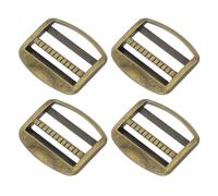 PATIKIL Ladder Lock Buckle Slider 38mm, 4 Pack Zinc Alloy Adjustable Webbing Strap Release Buckles Belt Tri-Glide for Backpack Sewing DIY, Bronze