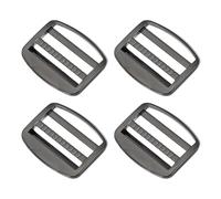 PATIKIL Ladder Lock Buckle Slider 38mm, 4 Pack Zinc Alloy Adjustable Webbing Strap Release Buckles Belt Tri-Glide for Backpack Sewing DIY, Black-Gray